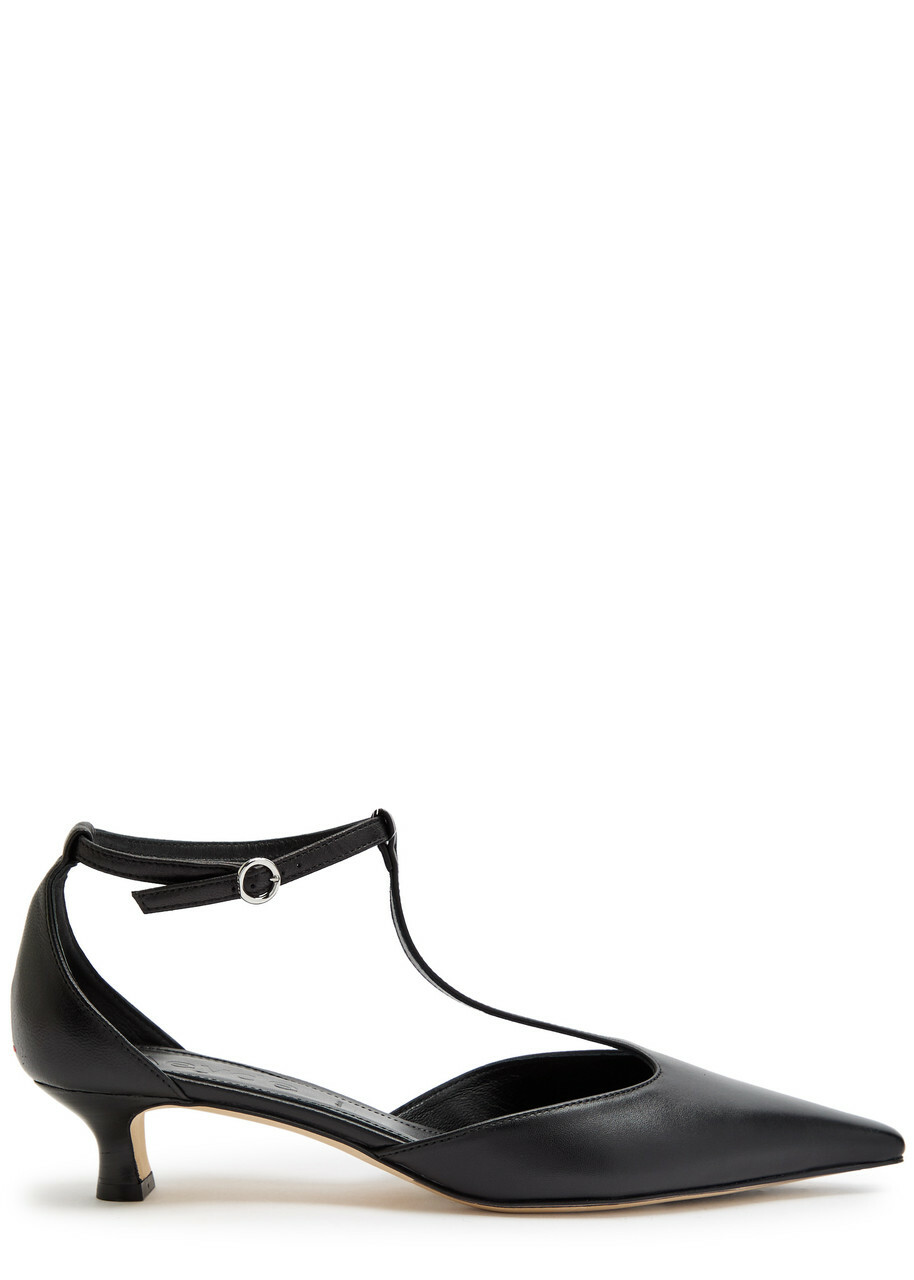 Aeyde White Leigh Leather Toe-Post Heeled Sandals Aeyde