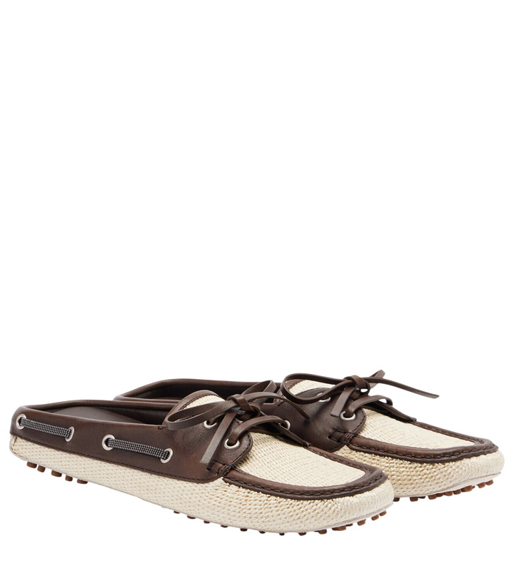 Photo: Brunello Cucinelli Monili canvas mules