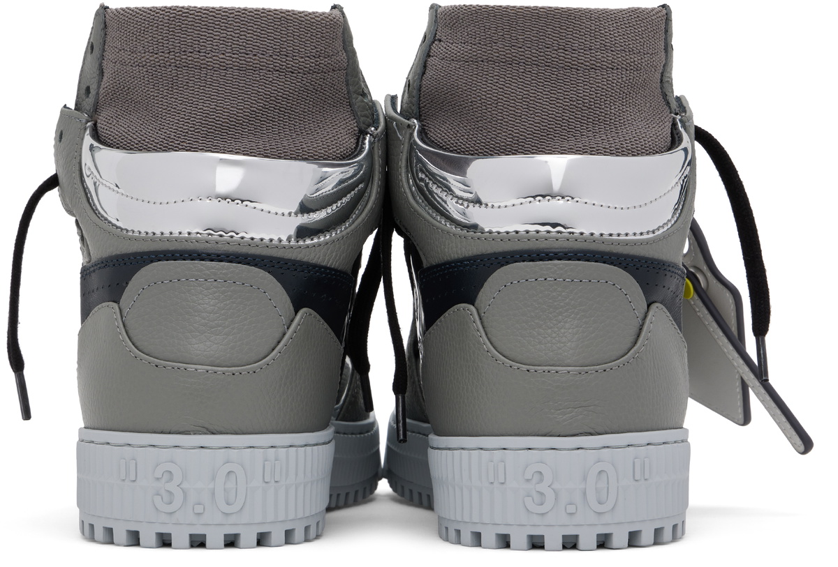 Off-White Gray 3.0 Off Court Mirror Leather Sneakers Off-White
