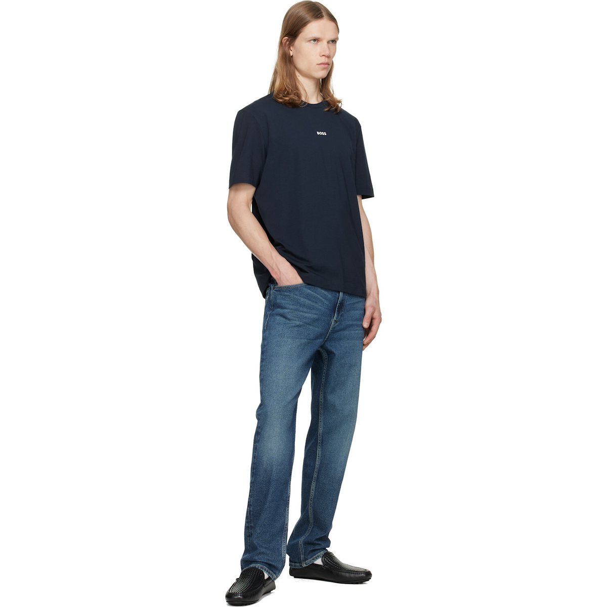 BOSS Blue Faded Stretch Jeans