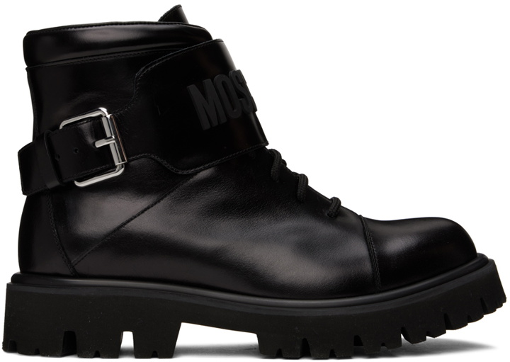 Photo: Moschino Black Buckle Boots