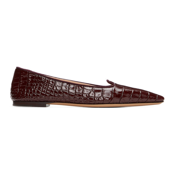 Brown sales croc flats