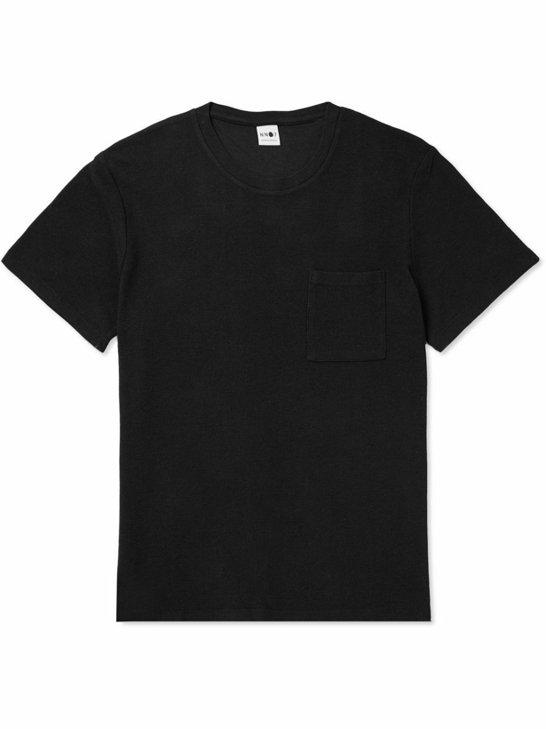 Photo: NN07 - Clive 3323 Waffle-Knit Cotton and TENCEL™ Modal-Blend T-Shirt - Black