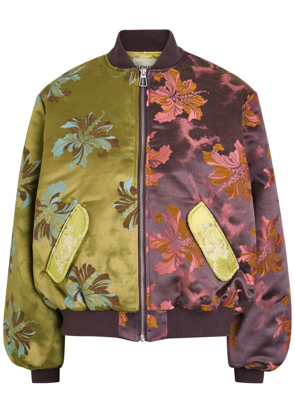 Photo: Alemais Adriana Quilted Floral-jacquard Bomber Jacket Multicoloured