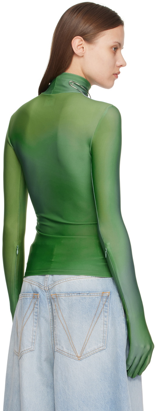 VETEMENTS Green Printed Turtleneck