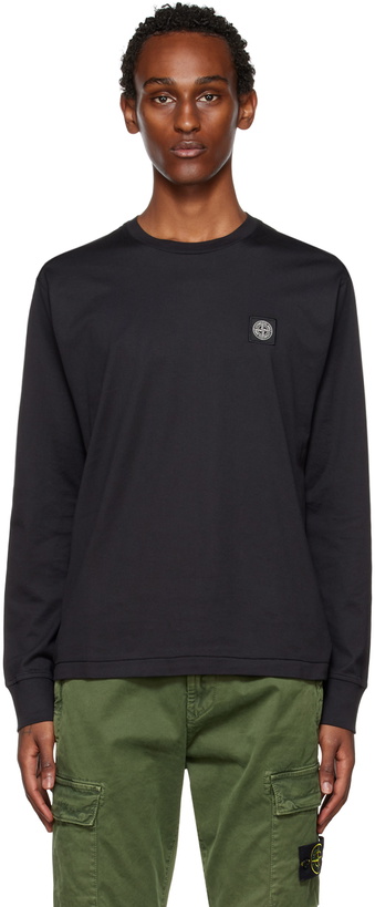 Photo: Stone Island Black Patch Long Sleeve T-Shirt