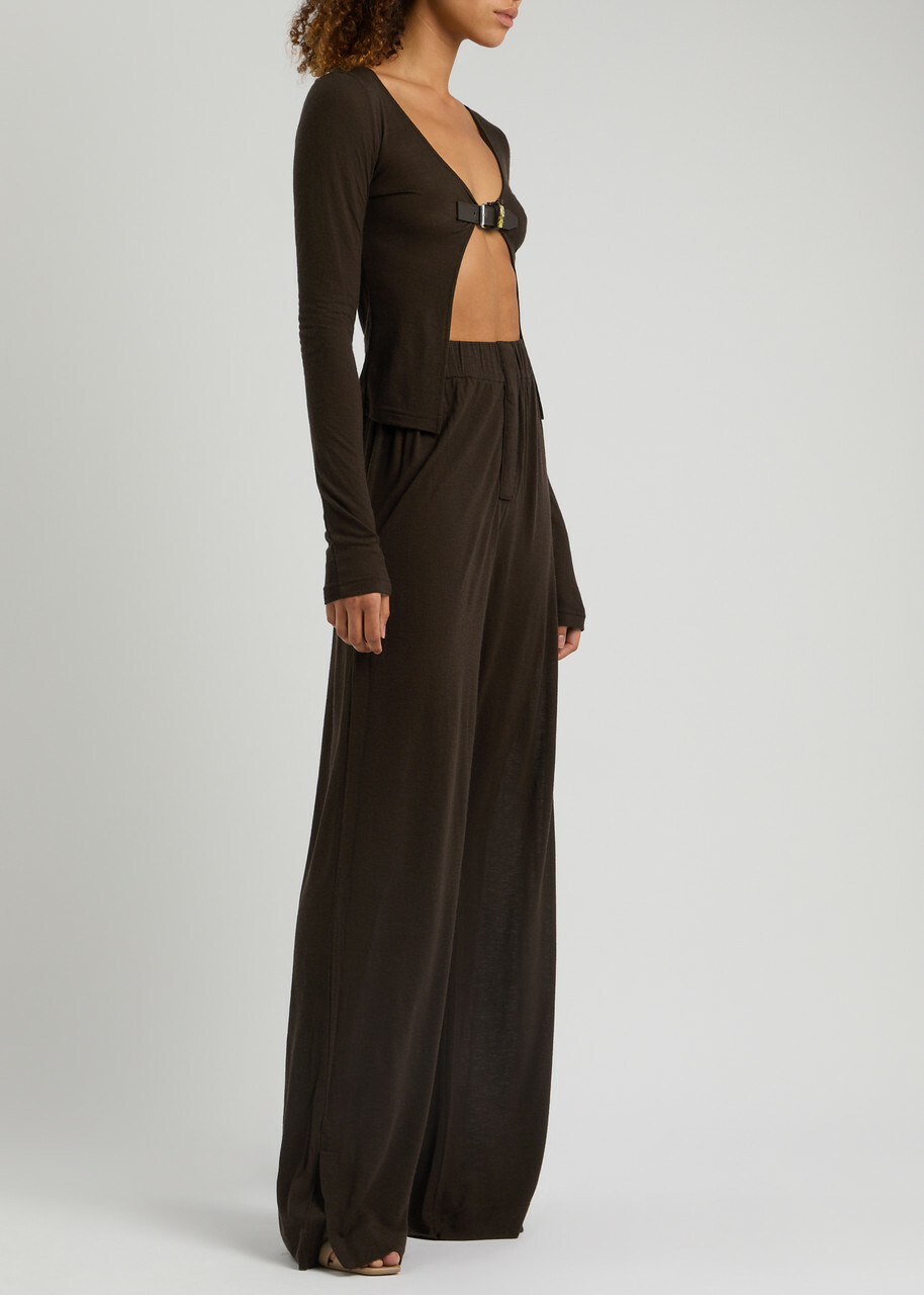 16 Arlington Virage Wide-leg Jersey Trousers Brown 6 (UK6 / XS)
