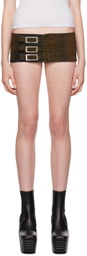 Mowalola SSENSE Exclusive Brown Belt Denim Miniskirt