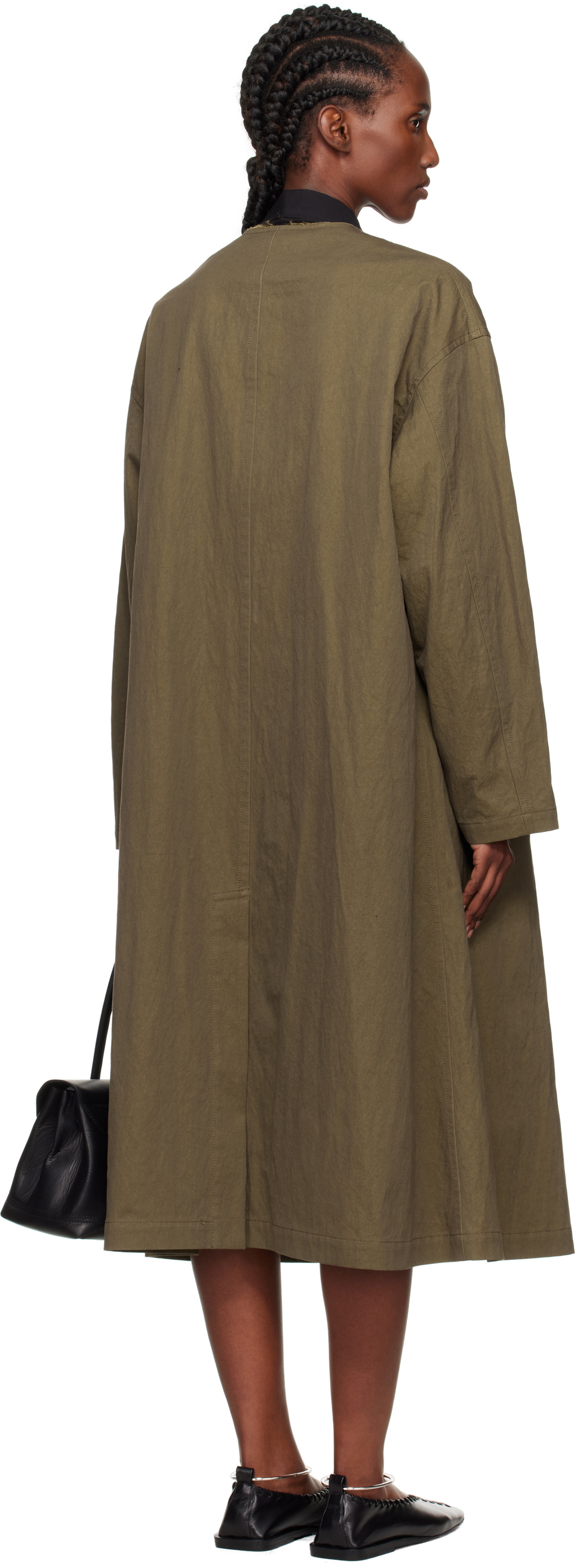 Y's Khaki O-Collarless Coat