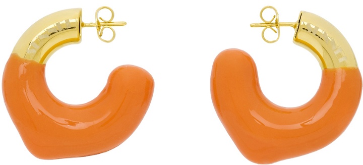 Photo: SUNNEI SSENSE Exclusive Gold & Orange Rubberized Earrings