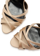 Saint Laurent Touze 110 Satin Sandals Ivory