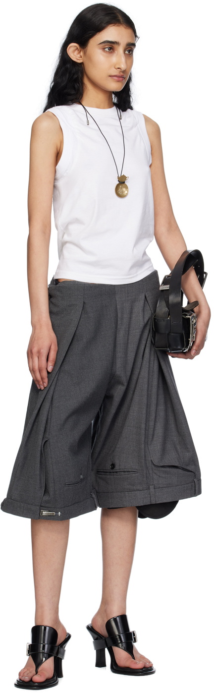【関税込み】HODAKOVA Suit Wide Trouser ショートパンツ HODAKOVA Gray Suit Trouser Shorts HODAKOVA