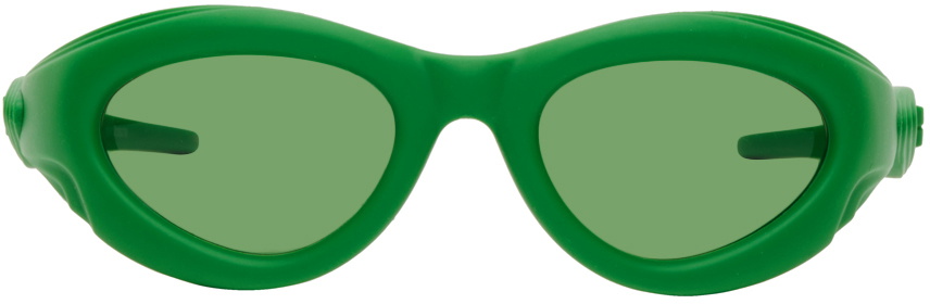 Bottega Veneta Green Rubber Sunglasses