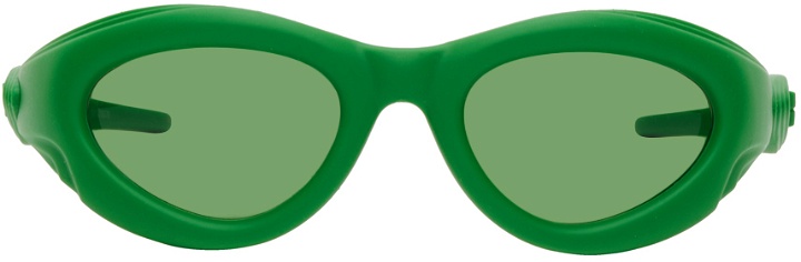 Photo: Bottega Veneta Green Rubber Sunglasses