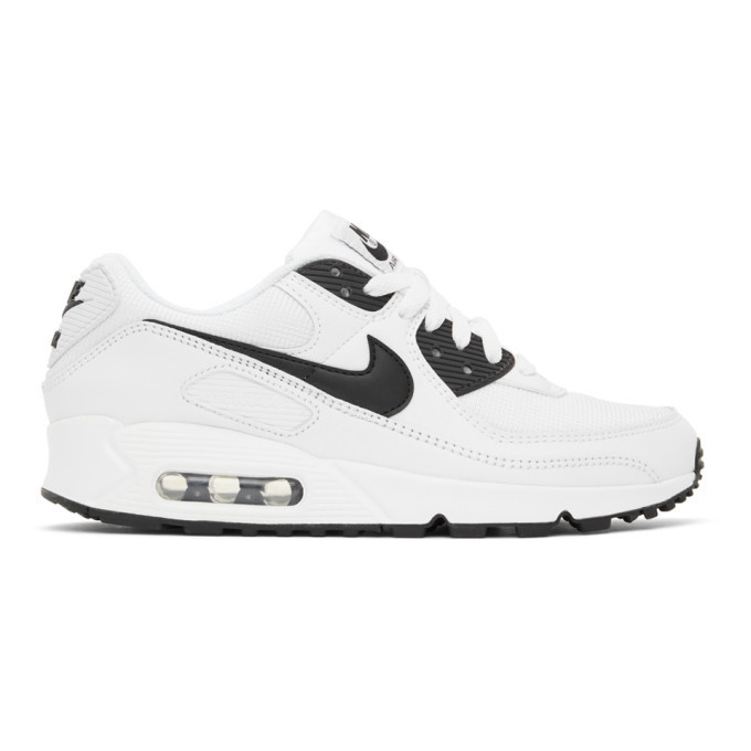 Photo: Nike White and Black Air Max 90 Sneakers