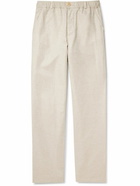 Oliver Spencer - Straight-Leg Linen and Cotton-Blend Drawstring Trousers - Neutrals