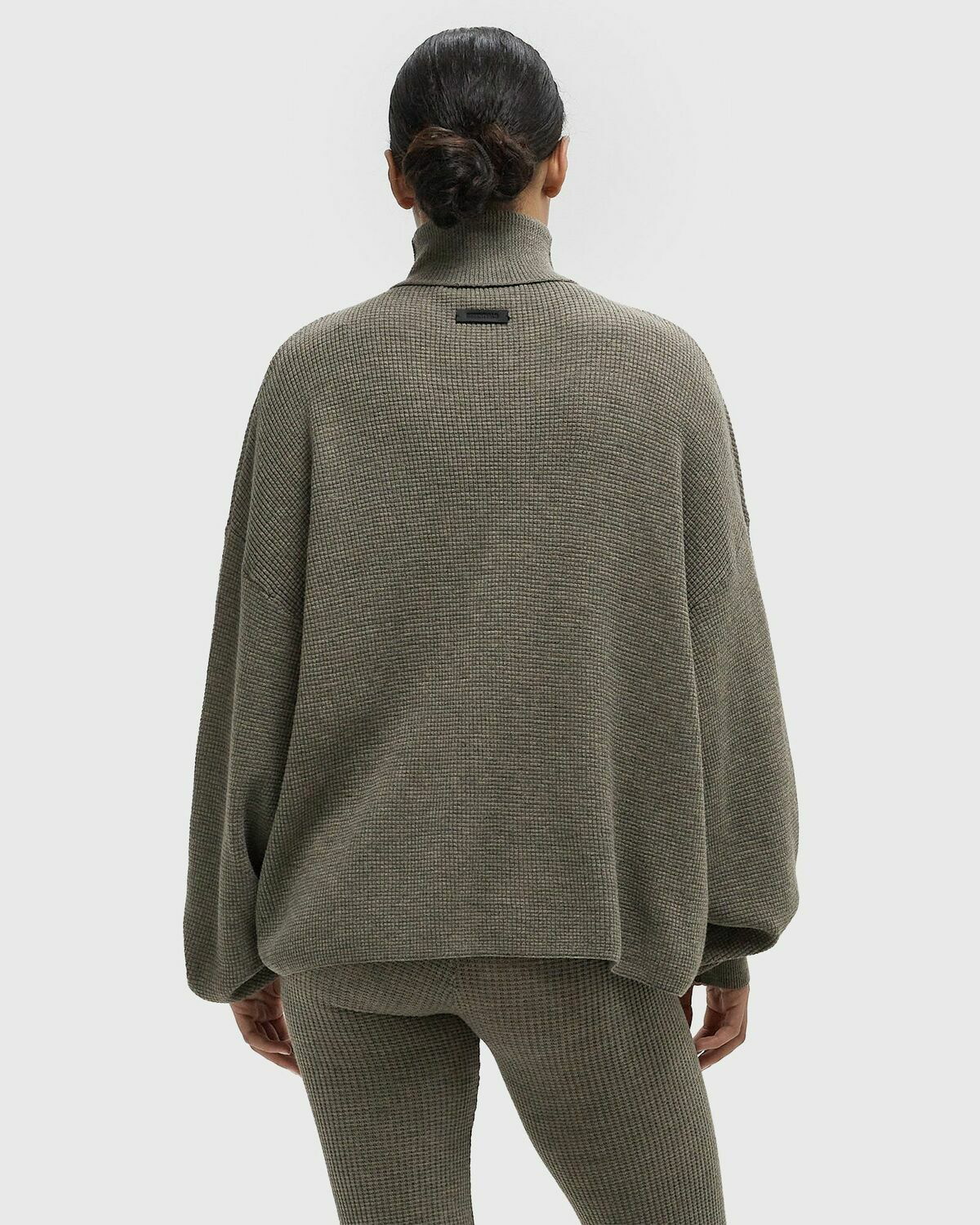 Fear of God Essentials WAFFLE TURTLENECK Grey Womens Sweatshirt
