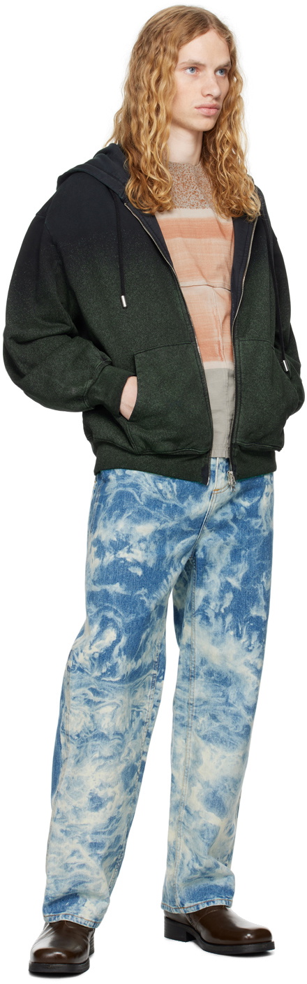 Eckhaus Latta Black Zip Hoodie