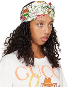 Gucci White Flora Print Headband