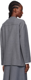 AO Yes Gray Melton Round Collar Jacket