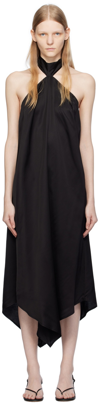 Baserange Black Cravat Maxi Dress Baserange