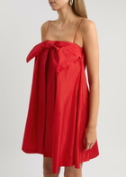 Bernadette Estee Bow-embellished Taffeta Mini Dress Red
