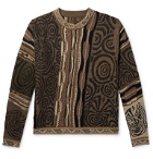 KAPITAL - Textured Cotton-Blend Sweater - Brown