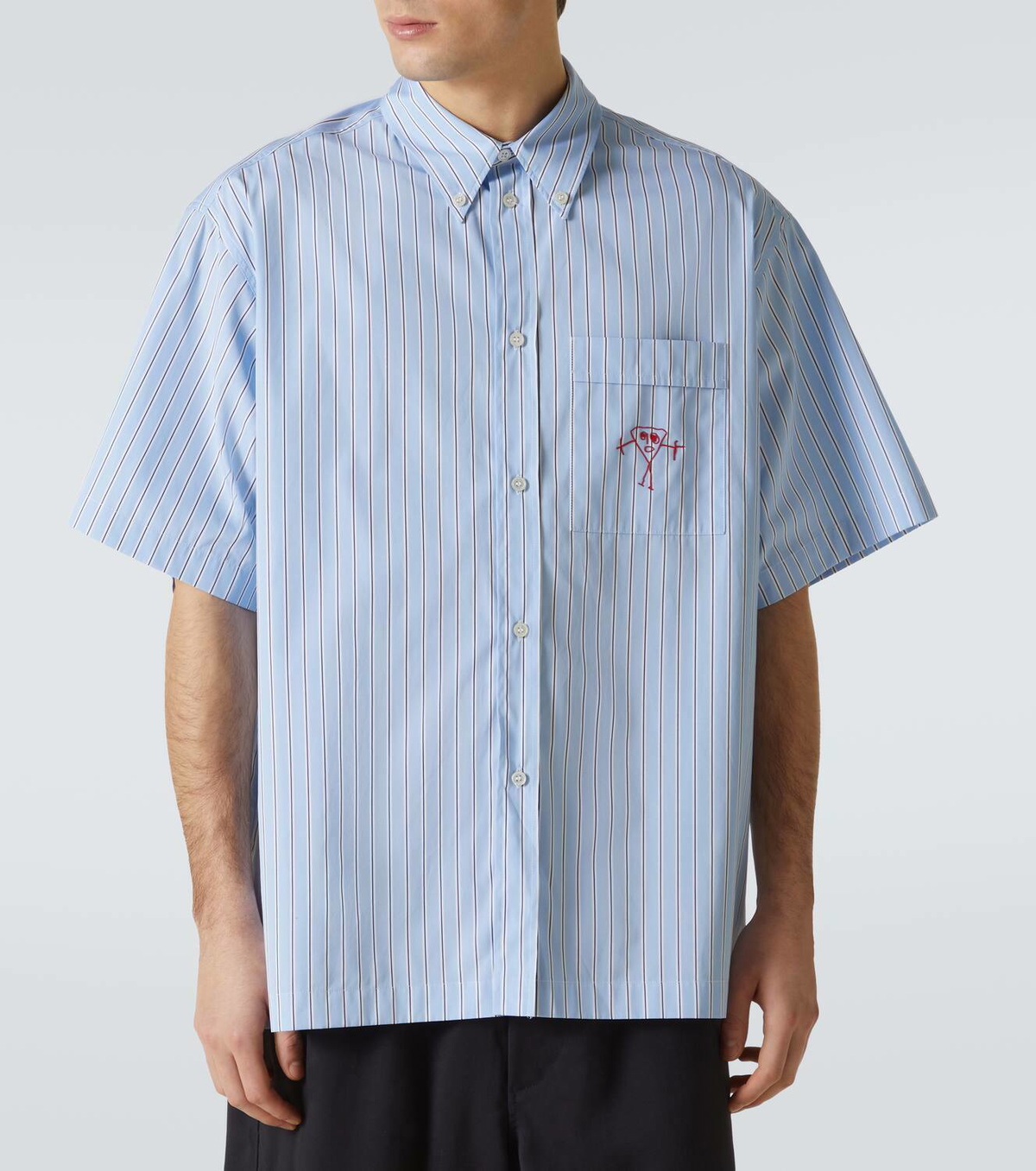 Plan C Striped cotton ooplin shirt