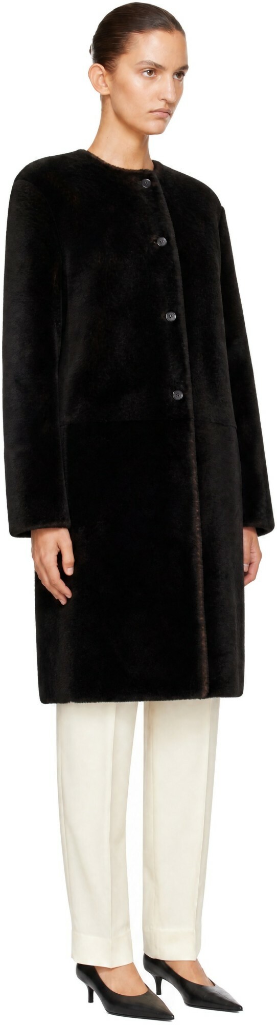 Loulou de Saison Brown Reversible Elba Leather Coat