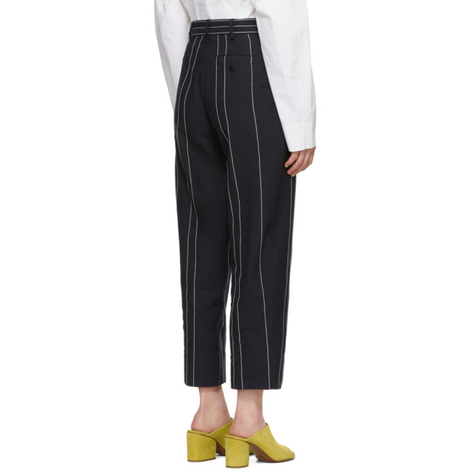 Cedric Charlier Navy Pinstripe Trousers