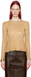 TOM FORD Gold Padded Shoulder Long Sleeve T-Shirt