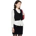 GANNI Black Cotton Cashmere Crochet Applique Vest