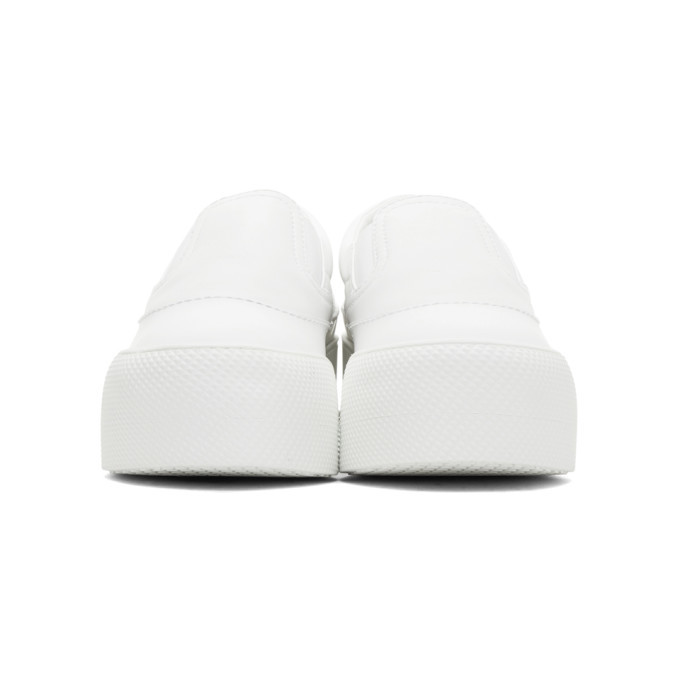 Miu Miu White Pointed Platform Slip-On Sneakers Miu Miu