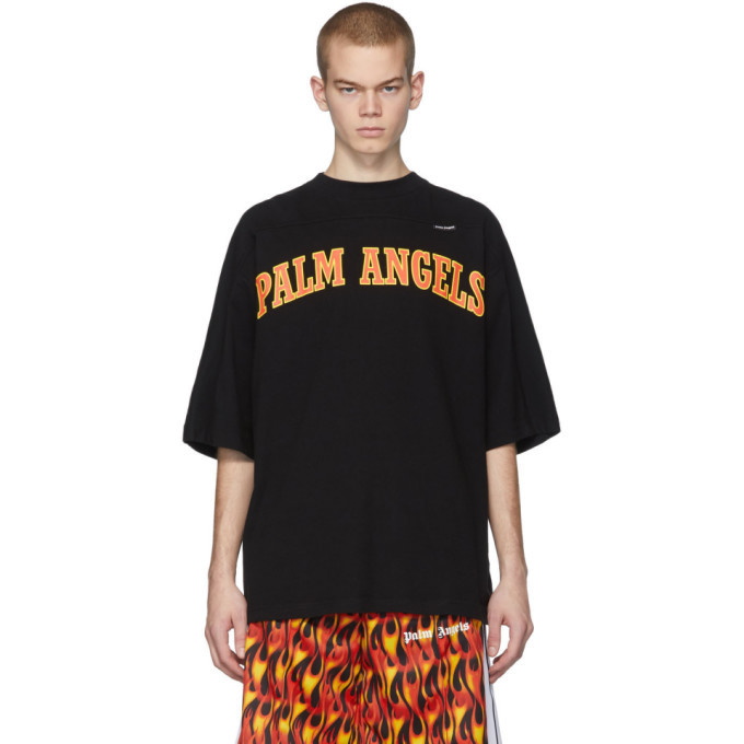 Photo: Palm Angels Black New College Logo Over T-Shirt