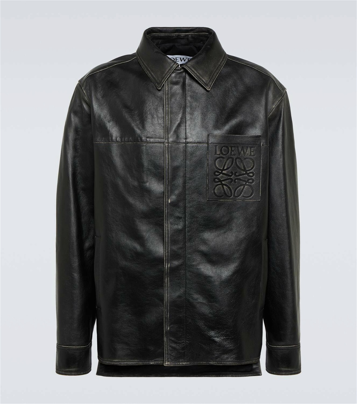 Loewe Anagram polished leather jacket