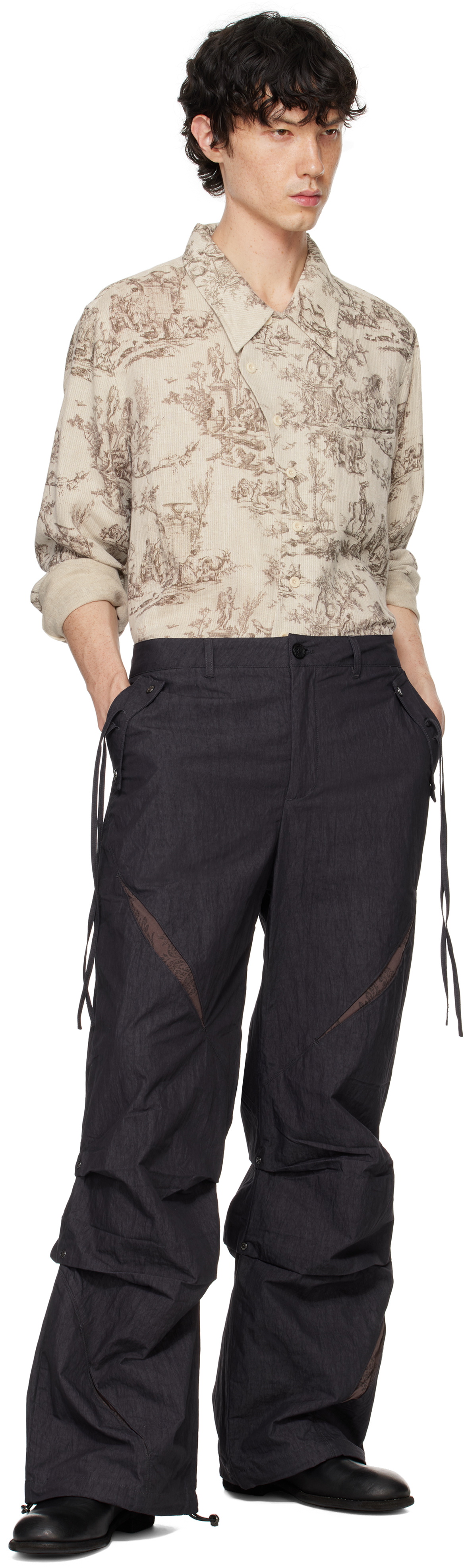 Professor.E Beige Seasonal Print Shirt