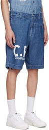 C.P. Company Blue Utility Denim Shorts