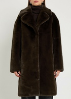 Stand Studio Camille Cocoon Leopard-print Faux fur Coat Brown