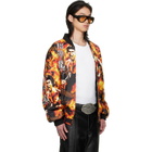 LU'U DAN BRUCE LEE x LỰU ĐẠN Orange & Black 'Bruce Lee' Leather Bomber Jacket