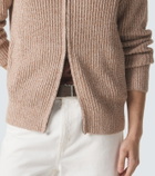 Tod's Cotton mouliné zip-up cardigan
