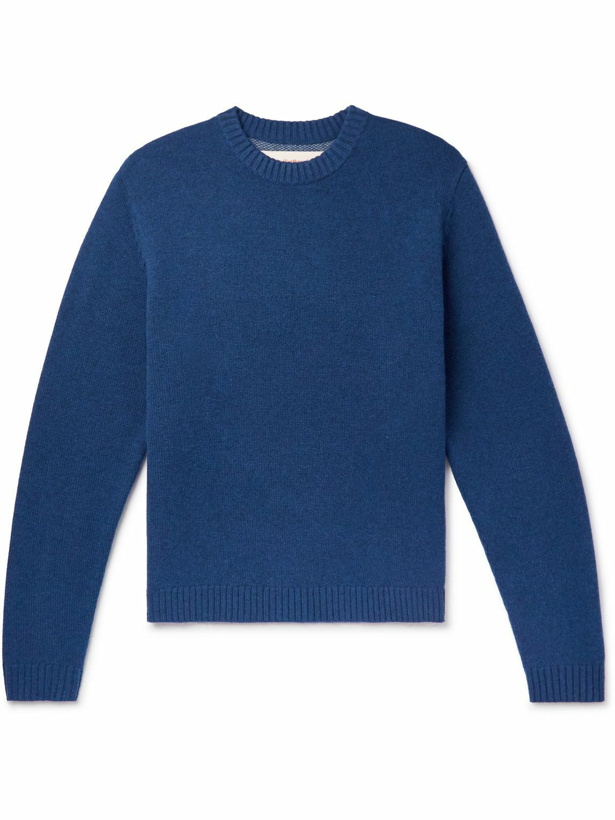 Photo: Stockholm Surfboard Club - Logo-Jacquard Merino Wool Sweater - Blue