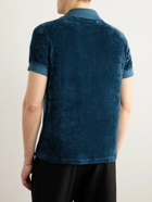 TOM FORD - Velour Polo Shirt - Blue