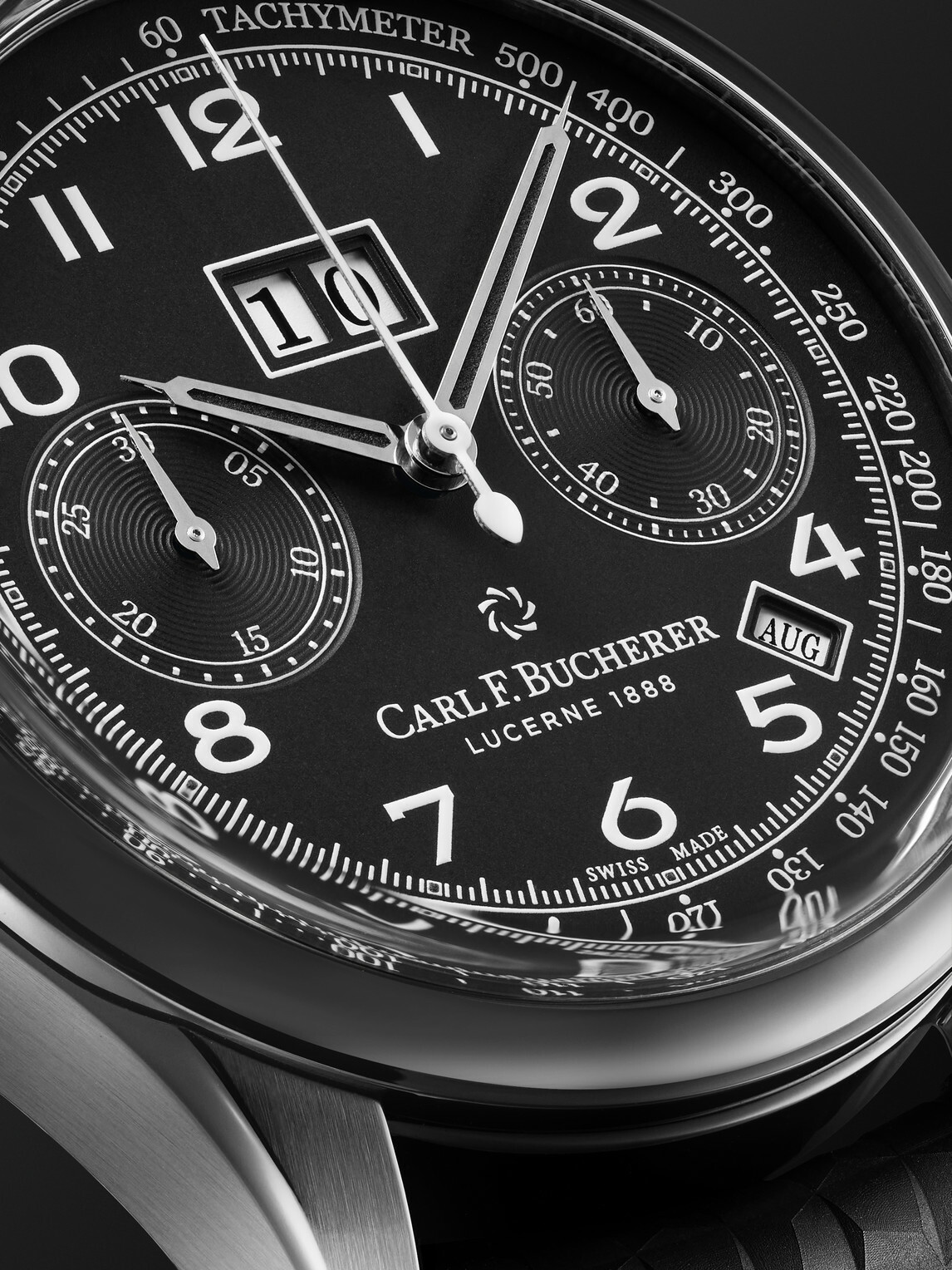 Carl F. Bucherer - Heritage BiCompax Annual Automatic 41mm Stainless Steel and Rubber Watch, Ref. No. 00.10803.12.32.01
