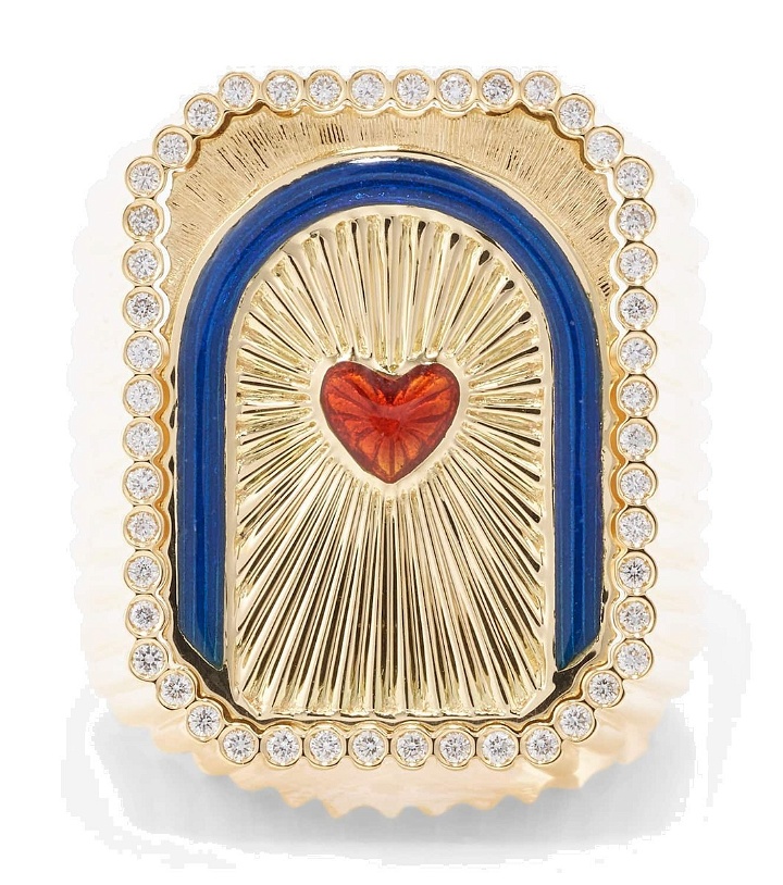 Photo: Marie Lichtenberg Heart Mini Scap 18kt gold ring with diamonds