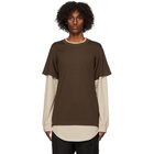 mastermind WORLD Brown and Beige Layered Long Sleeve T-Shirt