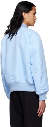 Burberry Blue Nylon Bomber Jacket