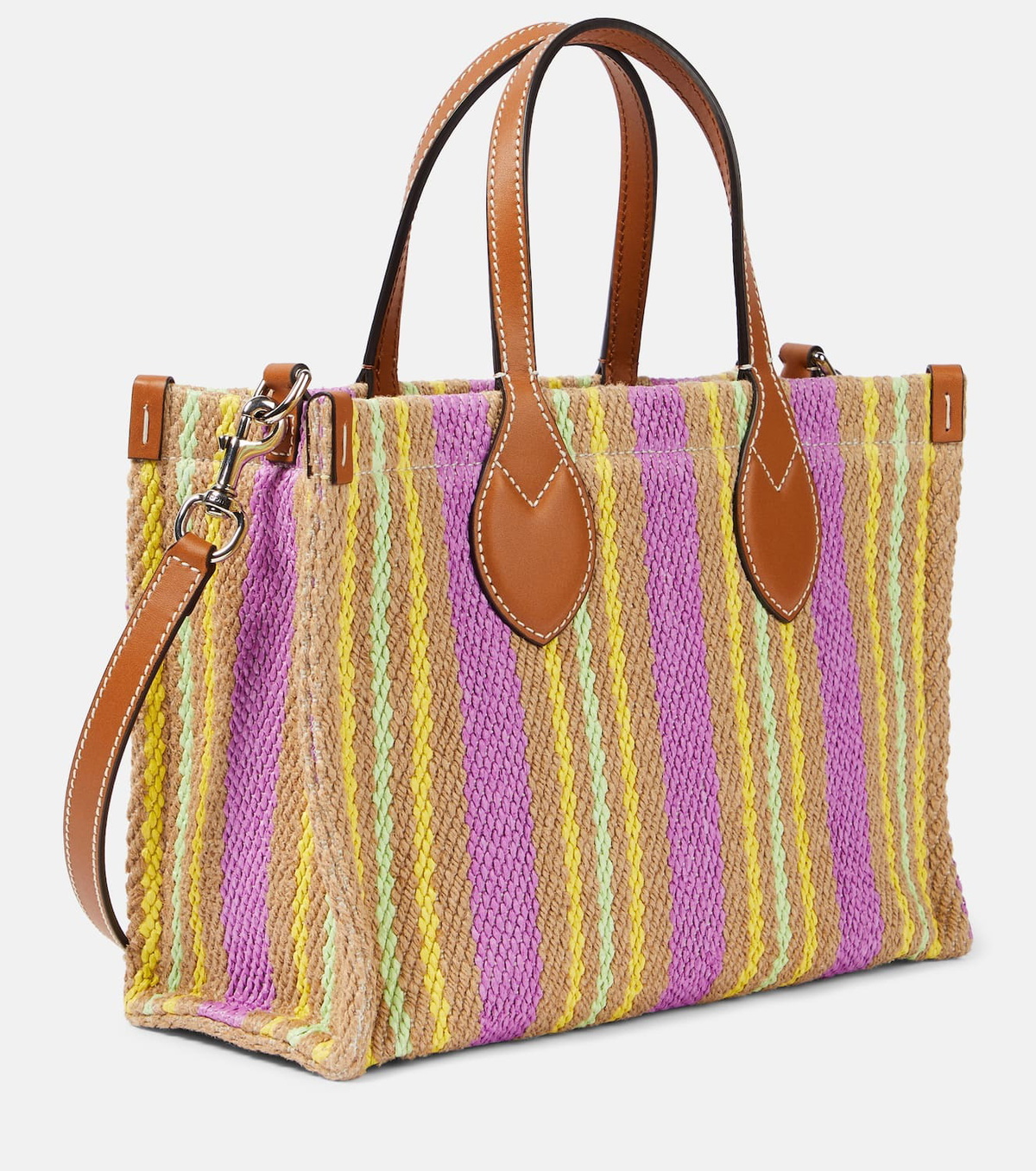 Gucci Gucci Summer Small leather-trimmed tote bag Gucci