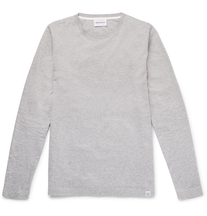 Photo: Norse Projects - Niels Mélange Cotton-Jersey T-Shirt - Gray