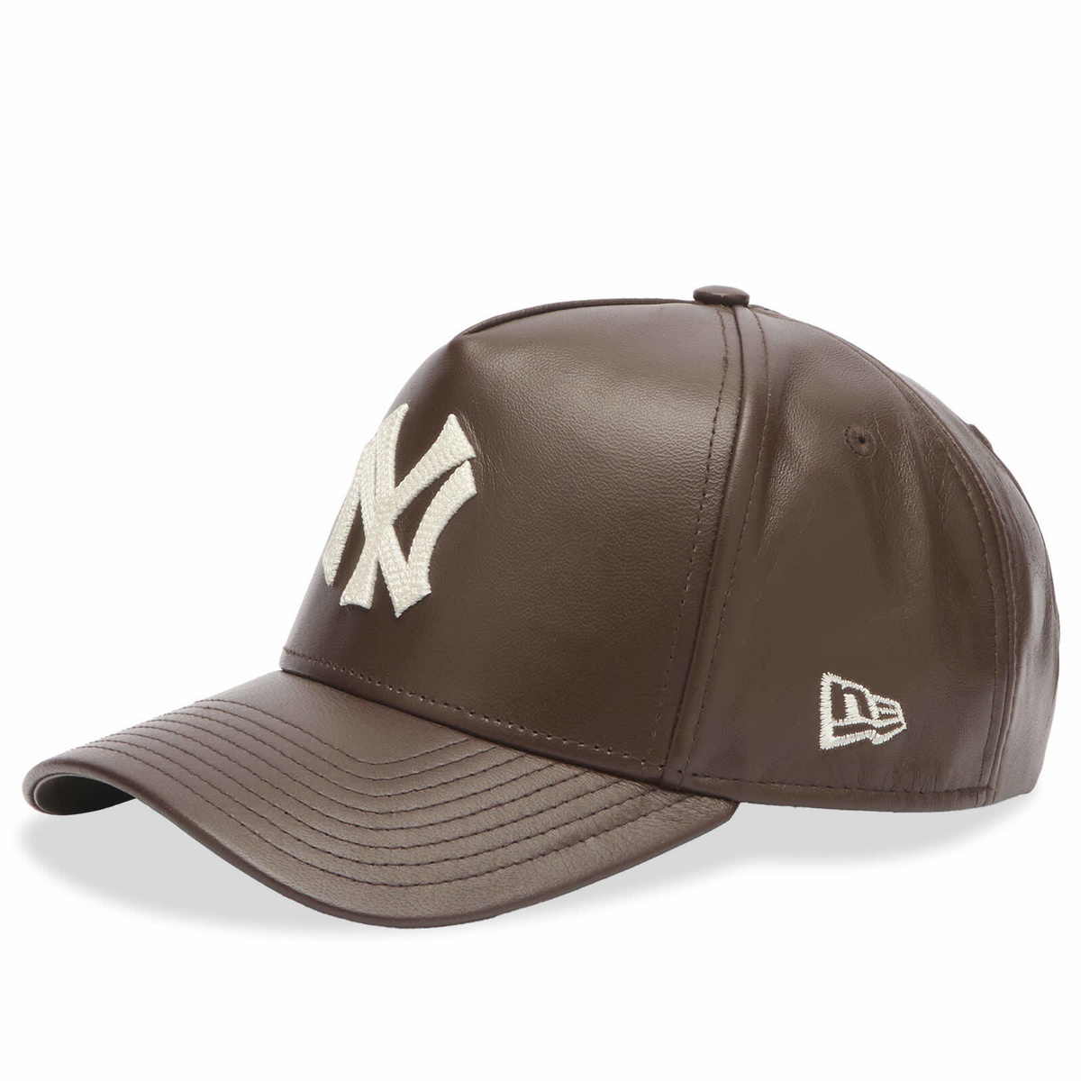 New Era New York Yankees Leather 9Forty A-Frame in Brown 