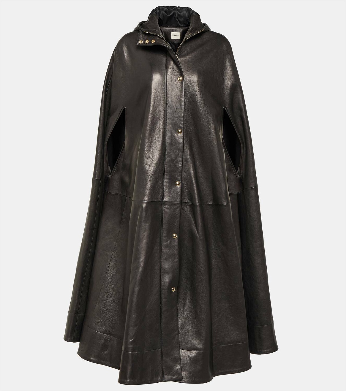 Khaite Roygen hooded leather cape